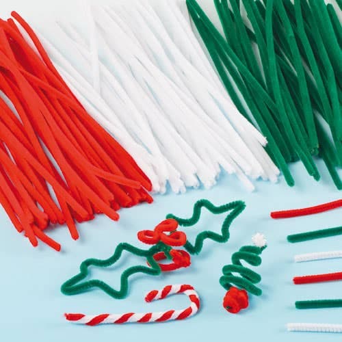Christmas Pipe Cleaners Value Pack (Pack of 100) Christmas Craft Supplies Assorted festive colours