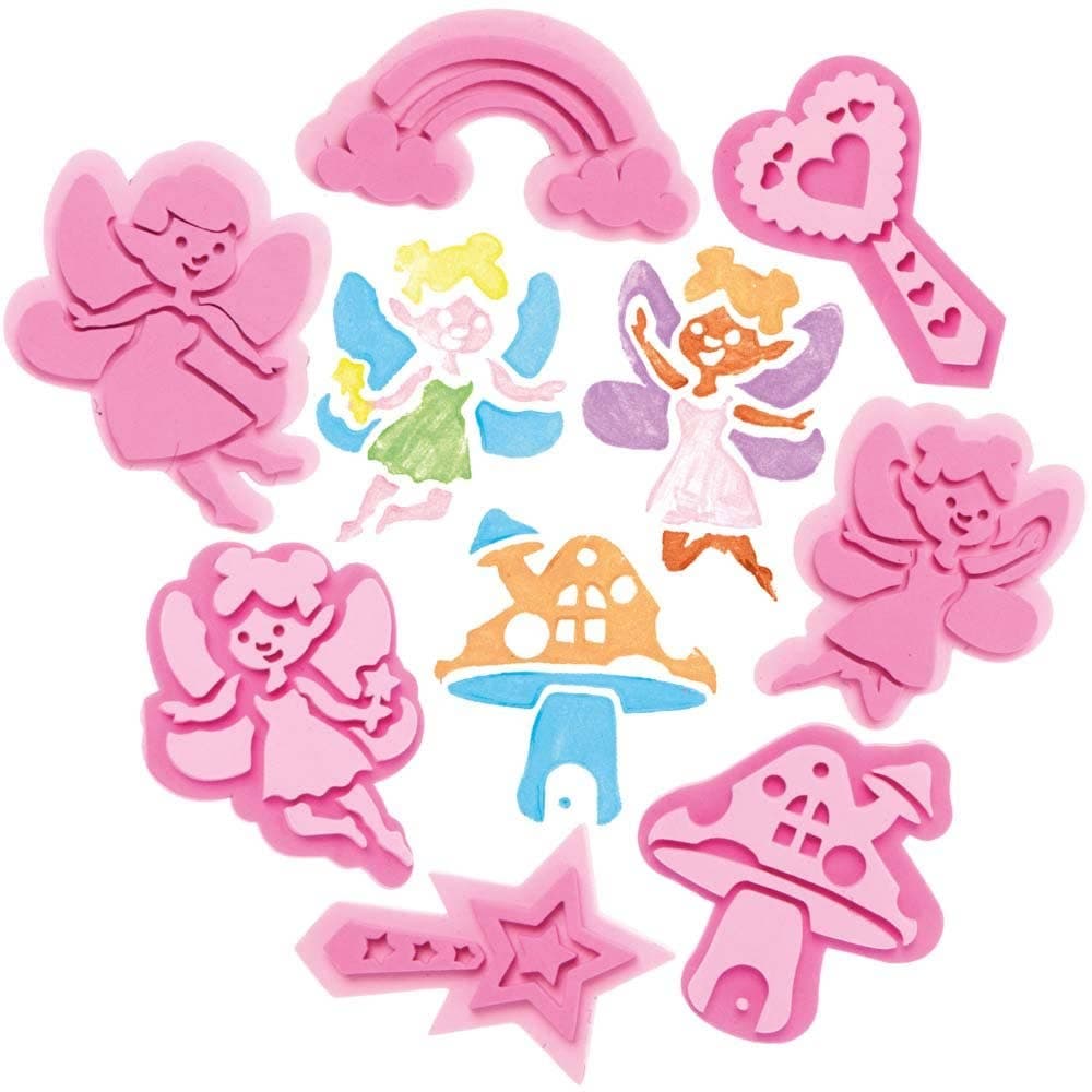 Fairy Foam Stampers (Pack of 10) Art Supplies, Art Materials 2 foam colours - Pink & Light Pink