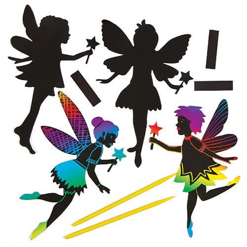 Fairy Scratch Art Magnets (Pack of 10) Art Craft Kits