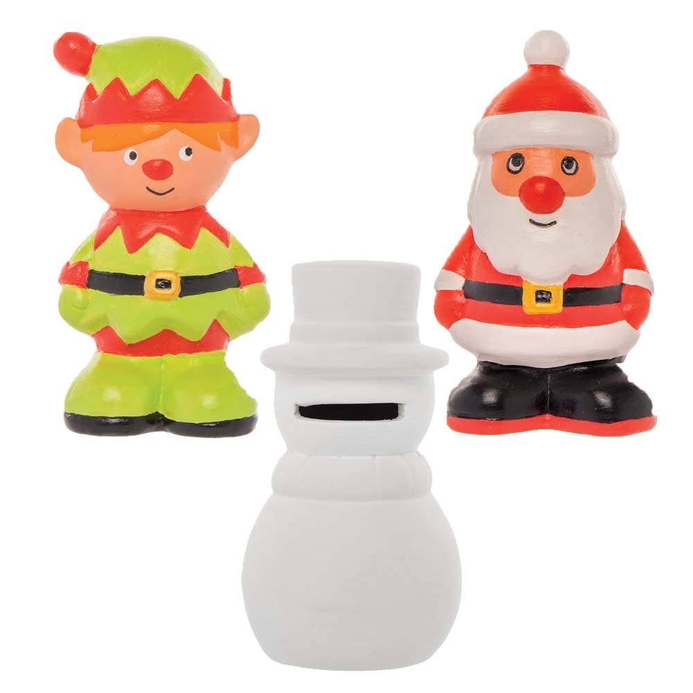 Christmas Ceramic Coin Banks (Box of 3) Christmas Crafts