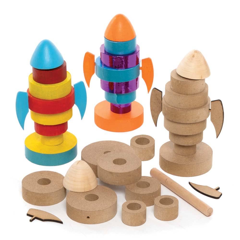 Rocket Wooden Stacking Kits (Pack of 2) Art Craft Kits