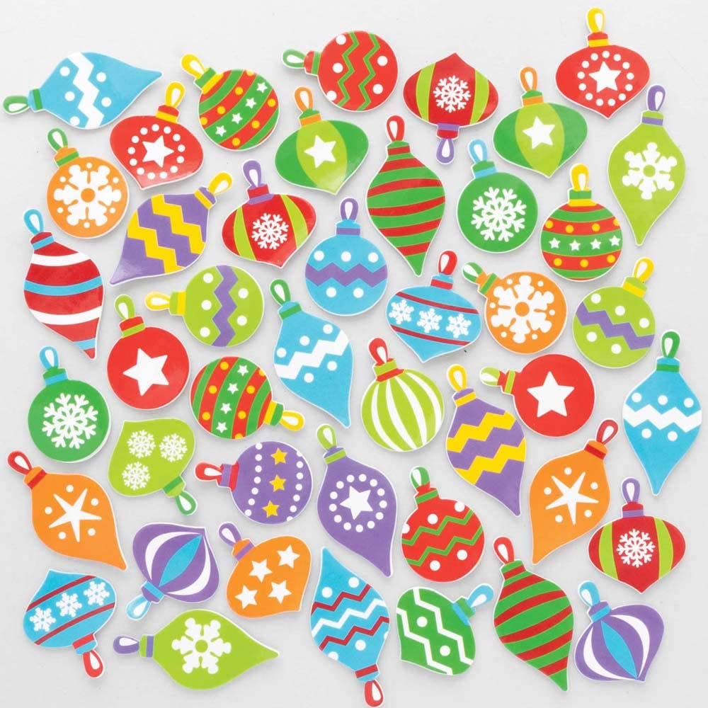 Christmas Bauble Foam Stickers (Pack of 200) Christmas Craft Supplies
