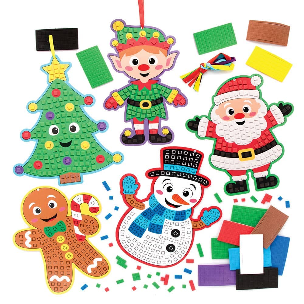 Christmas Mosaic Decoration Kits (Pack of 5) Christmas Crafts