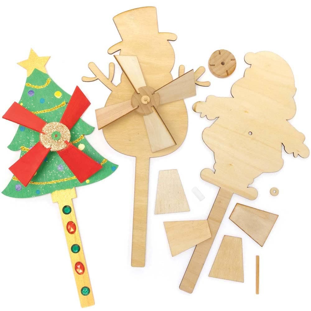 Christmas Wooden Windmill Kits (Pack of 4) Christmas Crafts
