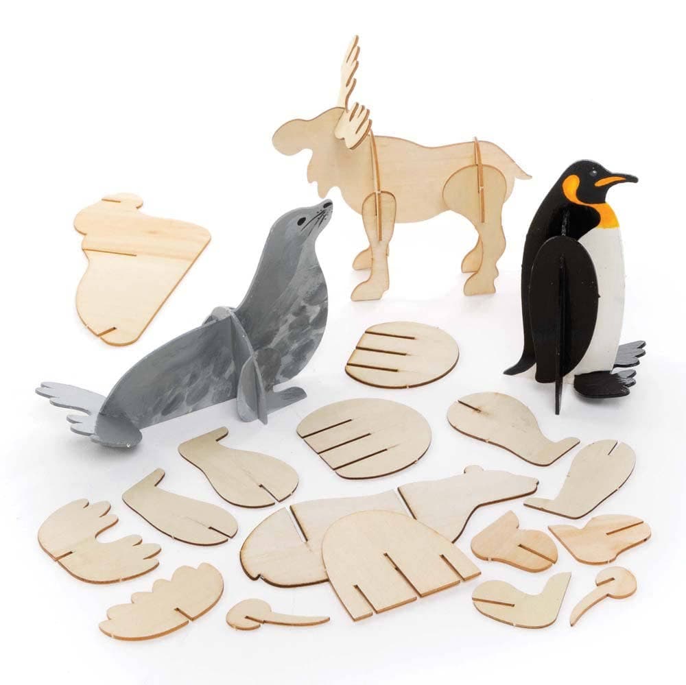 Arctic Animal 3D Woodcraft Kits (Pack of 5) Art Craft Kits