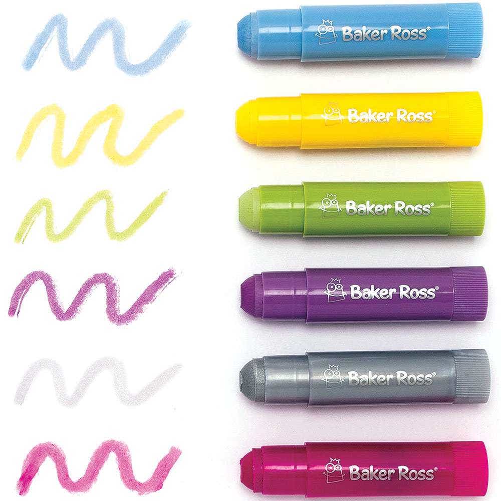 Unicorn Colours Poster Paint Sticks (Pack of 6) 10g Per Stick, Size 9cm, 6 Assorted Colours, Mess-Free Painting