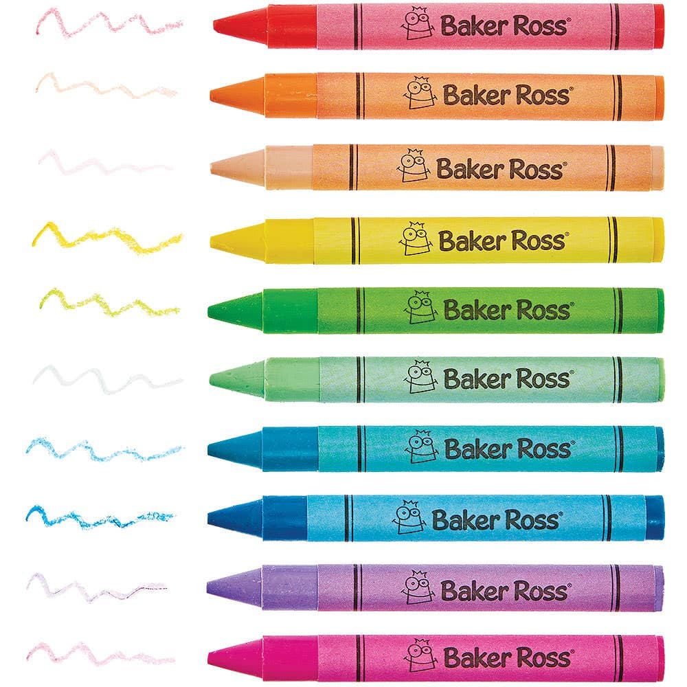 Pastel Chunky Wax Crayons (Per 3 boxes) 10 Assorted Pastel Colours, 9.5cm Long, Colouring 7 Drawing Supplies