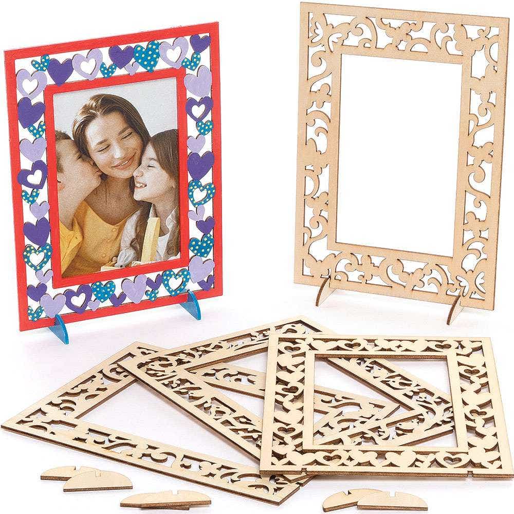 Wooden Filigree Photo Frames (Pack of 4) Decoration Craft Kits