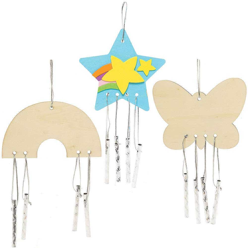 Design Your Own Wooden Windchimes (Pack of 4) Nature Craft Kits