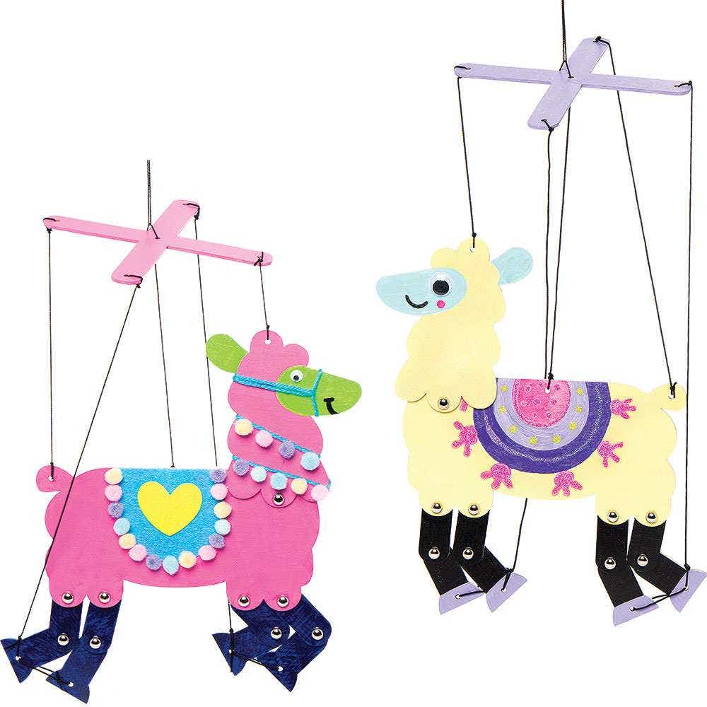 Dancing Llama Wooden Marionette Kits (Pack of 2) Art Craft Kits