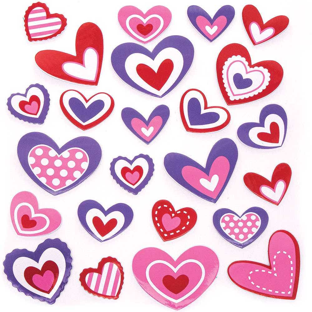 Heart Printed Foam Stickers (Pack of 200) Stickers