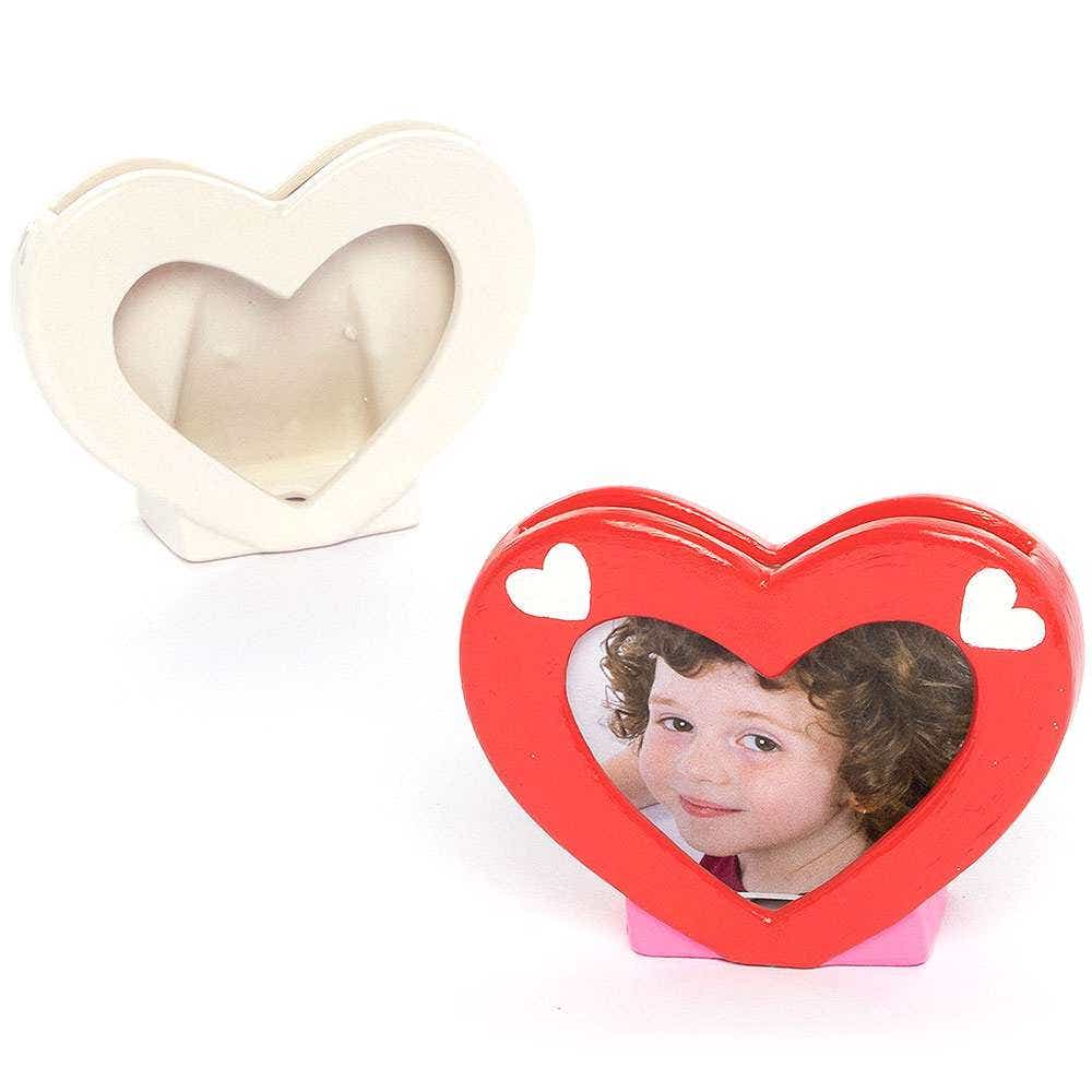 Heart Porcelain Photo Frames (Box of 3) Decoration Craft Kits