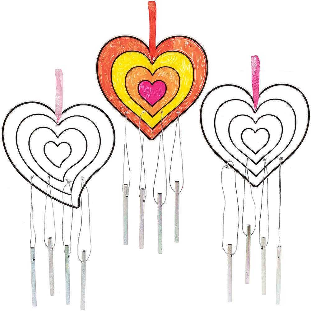 Heart Suncatcher Windchimes (Pack of 4) Nature Craft Kits