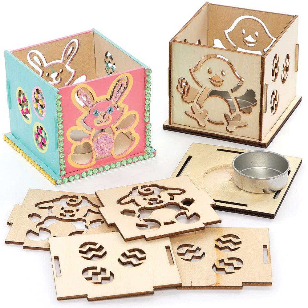 Easter Wooden Tealight Holder Kits (Pack of 3) Easter Crafts For Kids