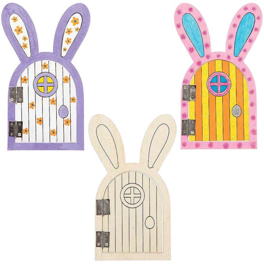 Bunny Wooden Fairy Doors (Pack of 4) Easter Crafts For Kids
