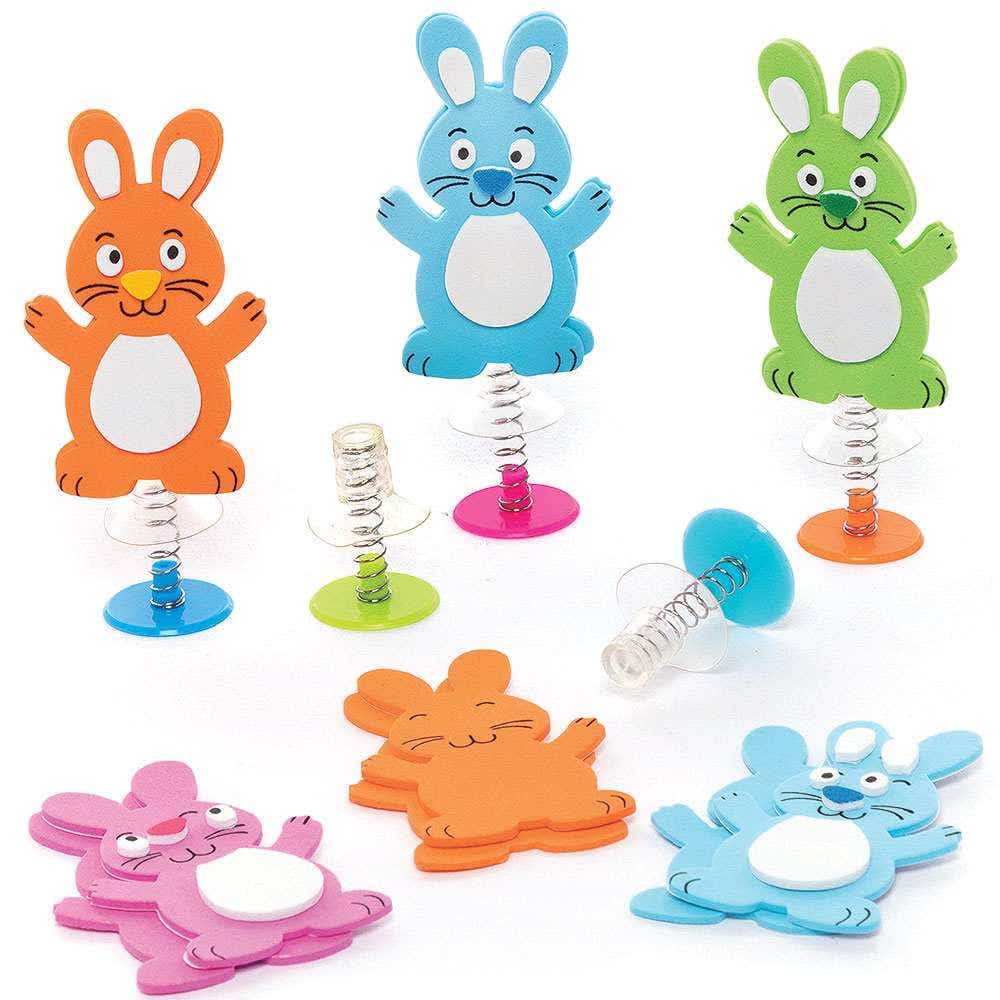 Bunny Pop-Up Kits (Pack of 8) Easter Crafts For Kids 4 assorted colours - Pink, Blue, Orange & Green