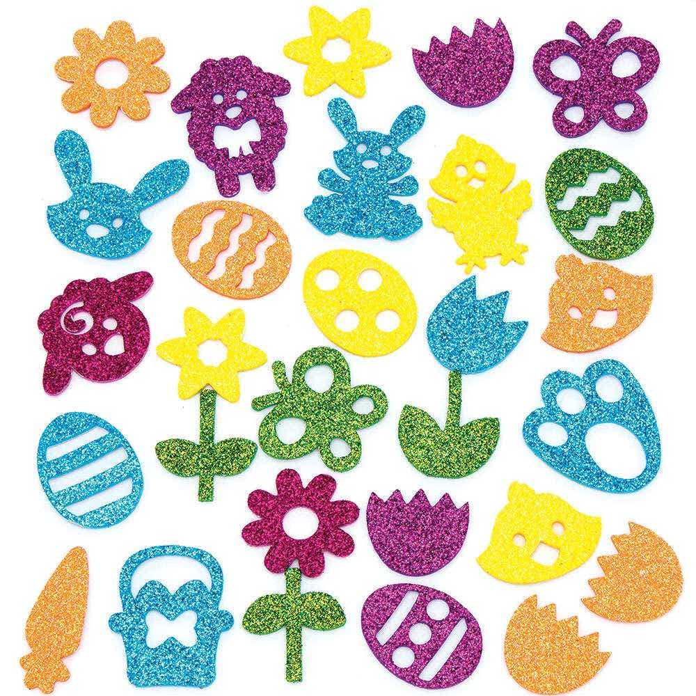 Easter Glitter Stickers (Pack of 150) Easter Craft Supplies