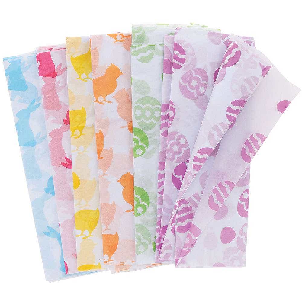 Easter Tissue Paper Value Pack (Pack of 30) 6 Assorted Colours & Designs, 5 Sheets Per Design, 50cm x 65cm