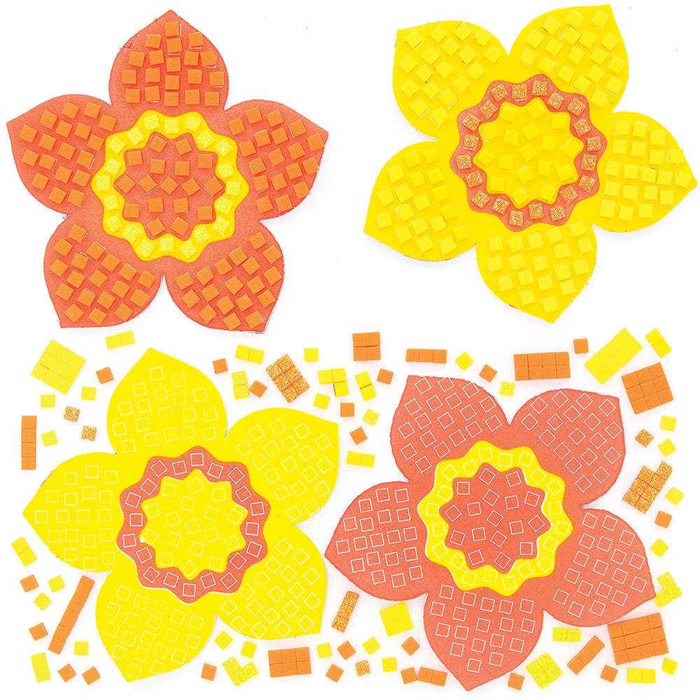 Daffodil Mosaic Kits (Pack of 6) Craft Kits For Kids