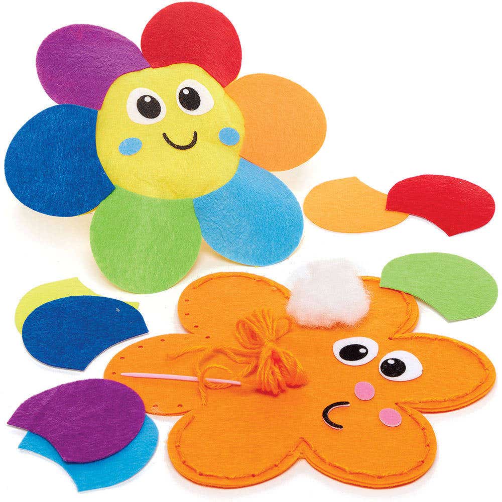 Rainbow Flower Cushion Sewing Kits (Pack of 2) Sewing & Weaving Craft Kits