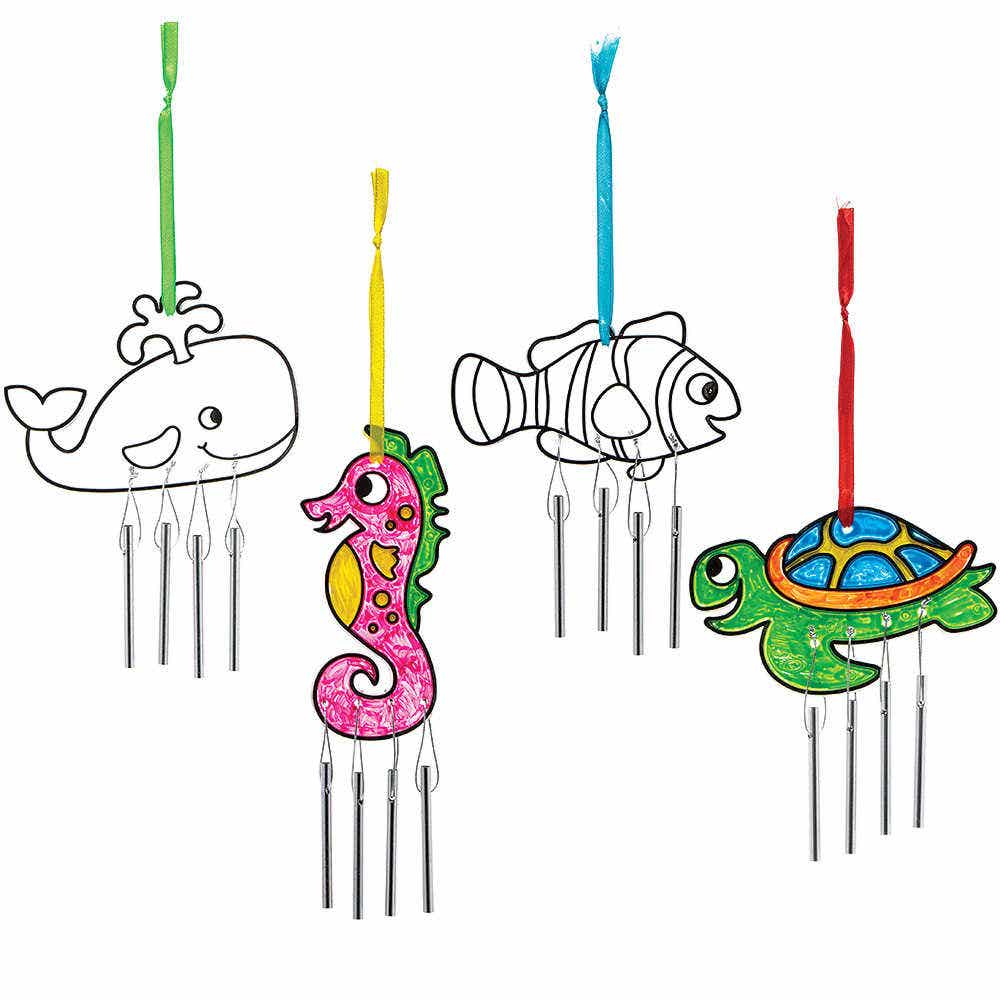Sealife Suncatcher Windchimes (Pack of 4) Nature Craft Kits