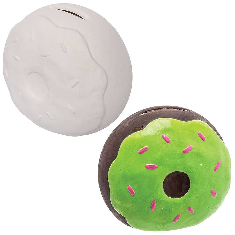 Doughnut Ceramic Coin Banks (Box of 2) Decoration Craft Kits