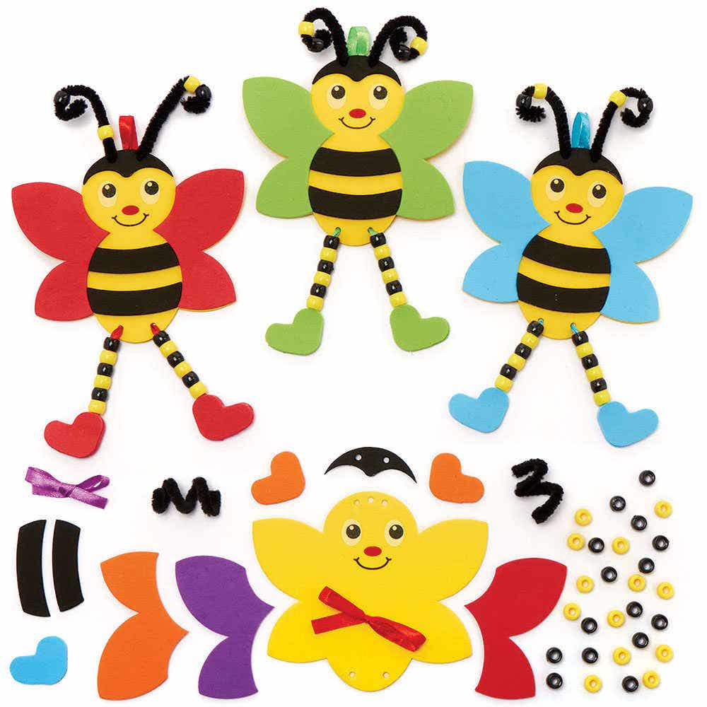Bumble Bee Dangly Legs Kits (Pack of 5) Decoration Craft Kits