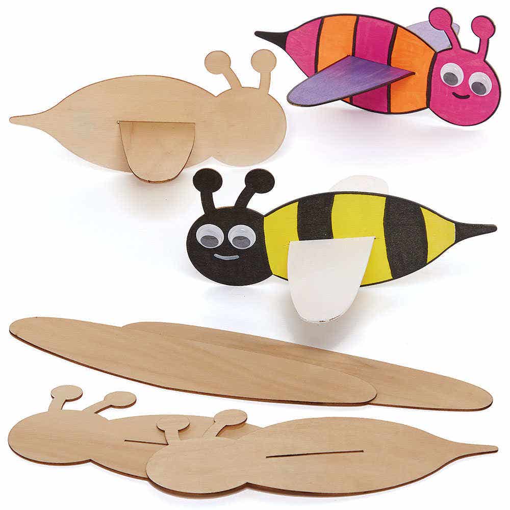 Wooden Flying Bumble Bees (Pack of 8) Art Craft Kits