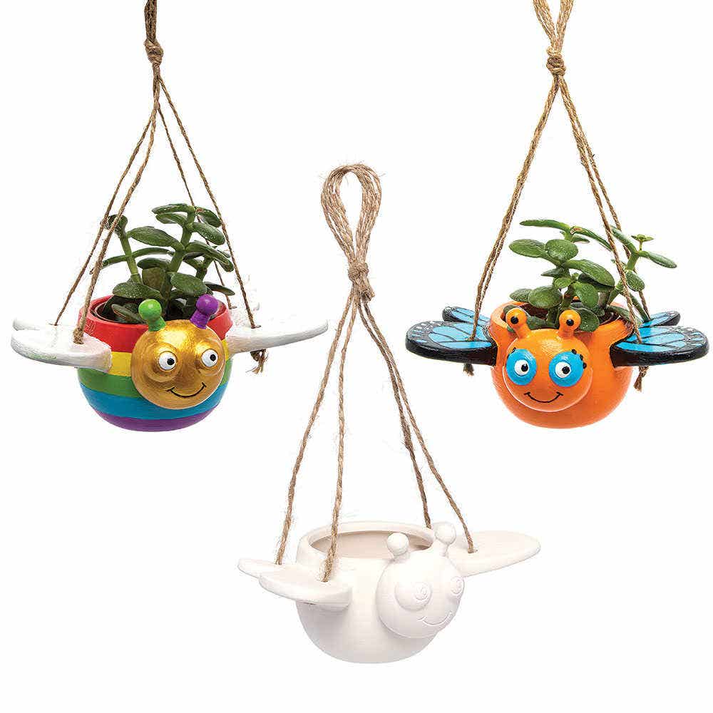 Butterfly Hanging Ceramic Flowerpots (Box of 3) Nature Craft Kits