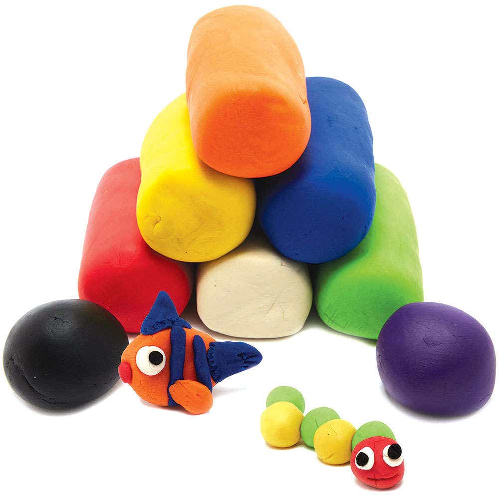 Soft Modelling Dough (Tub of 8) Approx. 250g Per Colour, Easy To Use, Child Friendly, 8 Assorted Colours