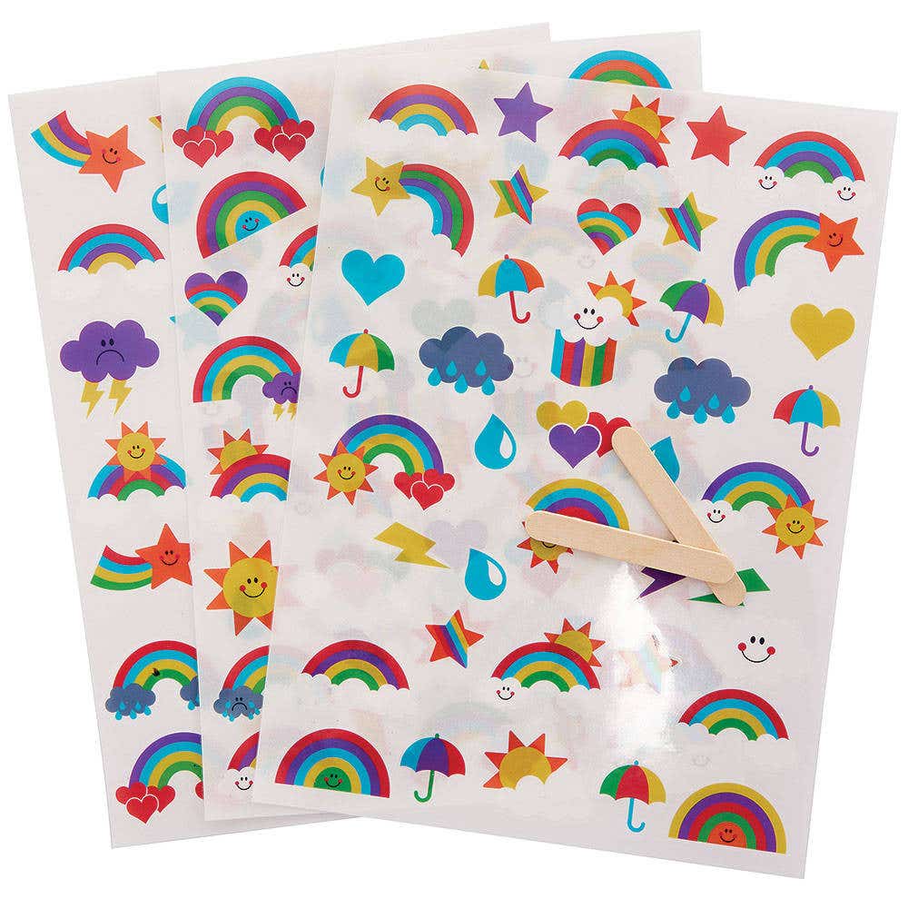 Rainbow Rub-On Transfer Stickers (Pack of 120) Stickers