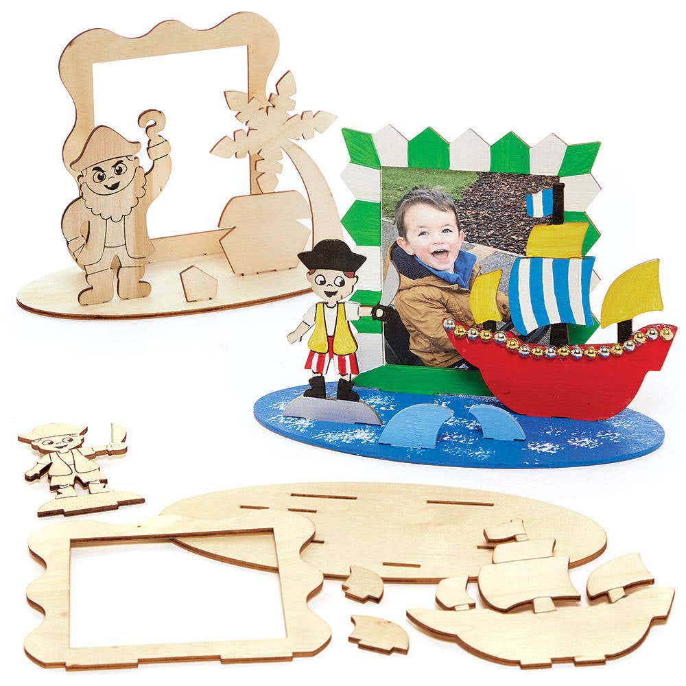 Pirate Scene Wooden Photo Frame Kits (Pack of 4) Decoration Craft Kits