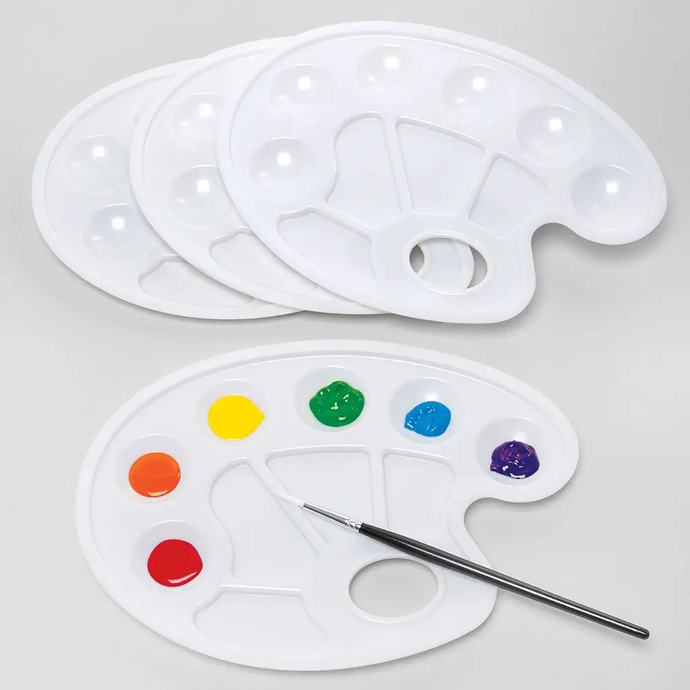 Paint Palettes with Thumb Hole (Pack of 4) Art Supplies, Art Materials