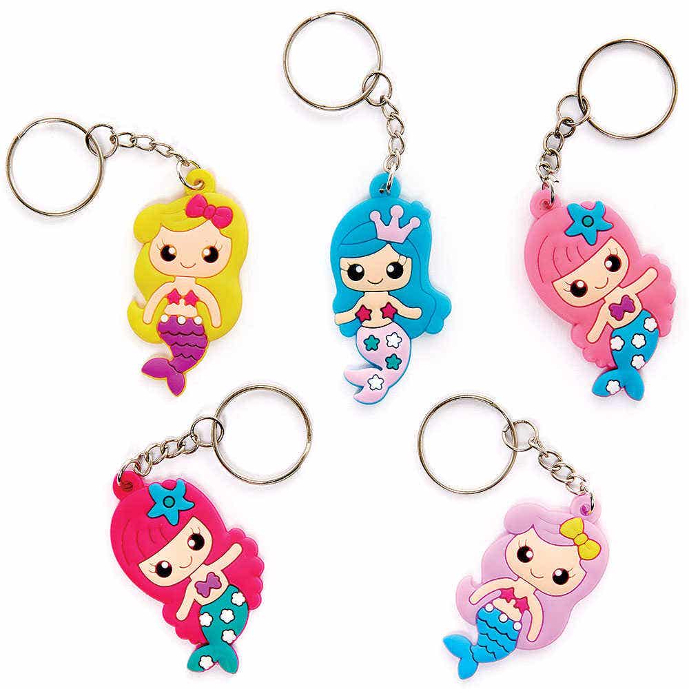 Mermaid Keyrings (Pack of 10) Pocket Money Toys