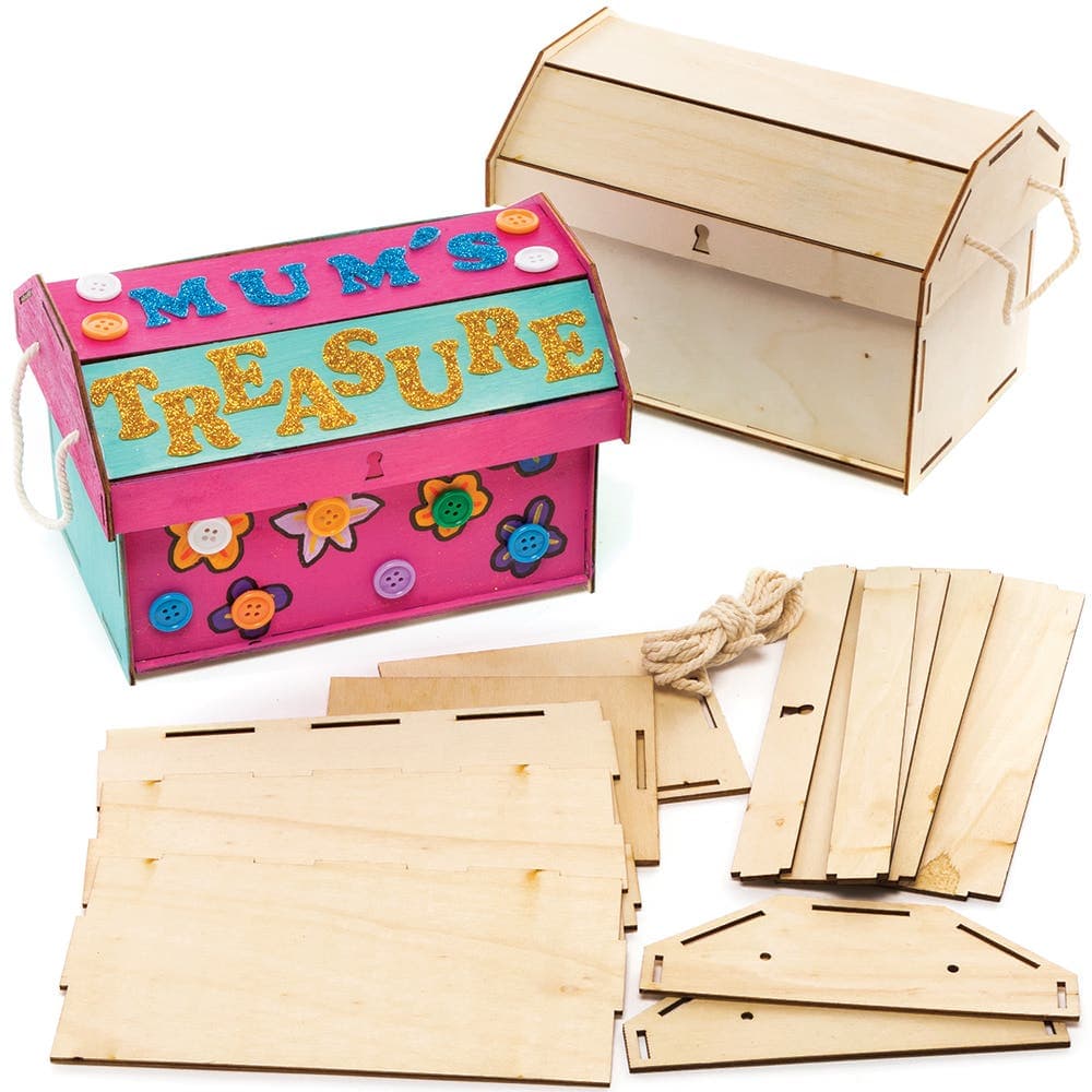 Wooden Treasure Chest Kits (Pack of 2) Art Craft Kits