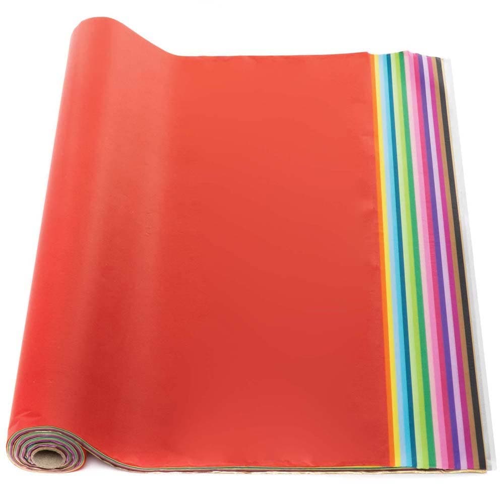Tissue Paper Bumper Value Roll (Each roll) 120 Sheets Per Roll, 20 Assorted Colours, Craft Card & Paper