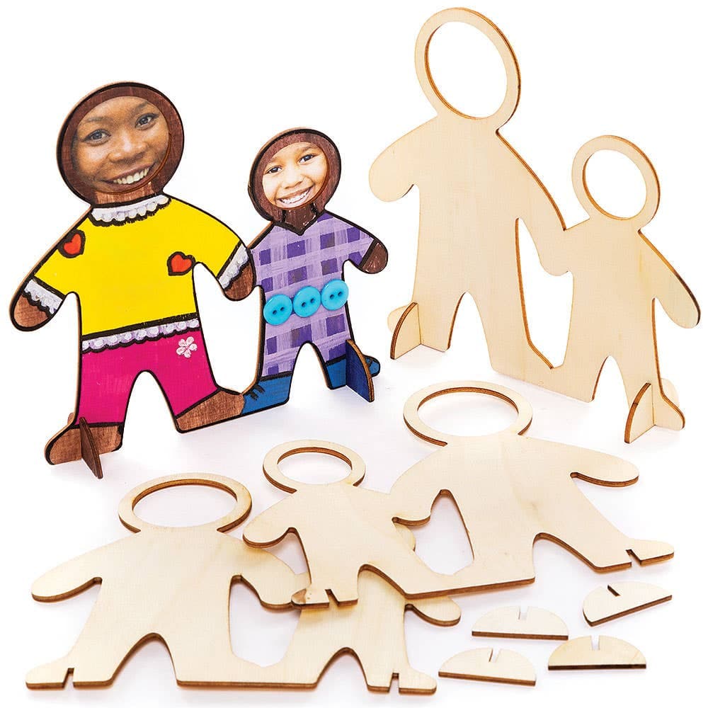 Wooden People Photo Frames (Pack of 4) Decoration Craft Kits
