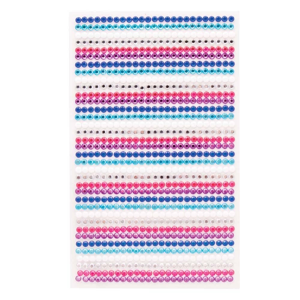 Winter Self-Adhesive Acrylic Gems (Pack of 900) Craft Embellishments 6 colours - Blue, Light Blue, White, Silver, Pink & Purple