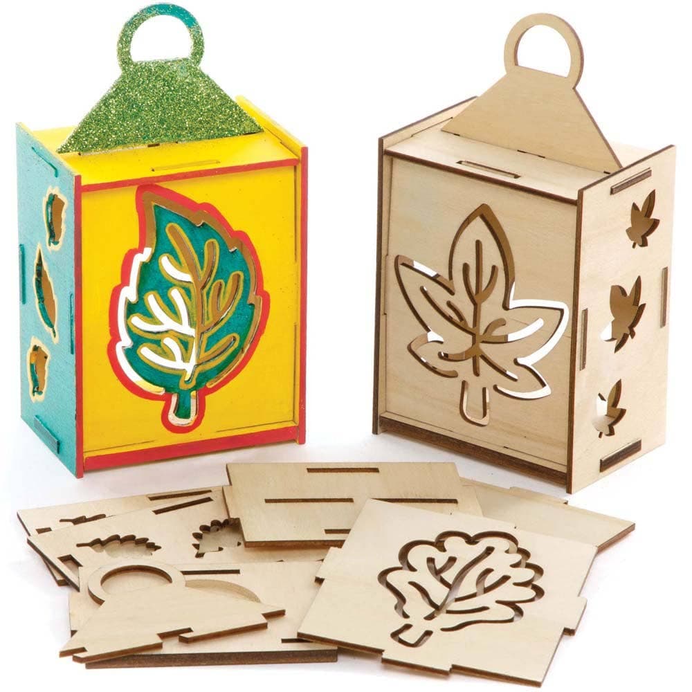 Autumn Wooden Lantern Kits (Pack of 3) Craft Kits For Kids