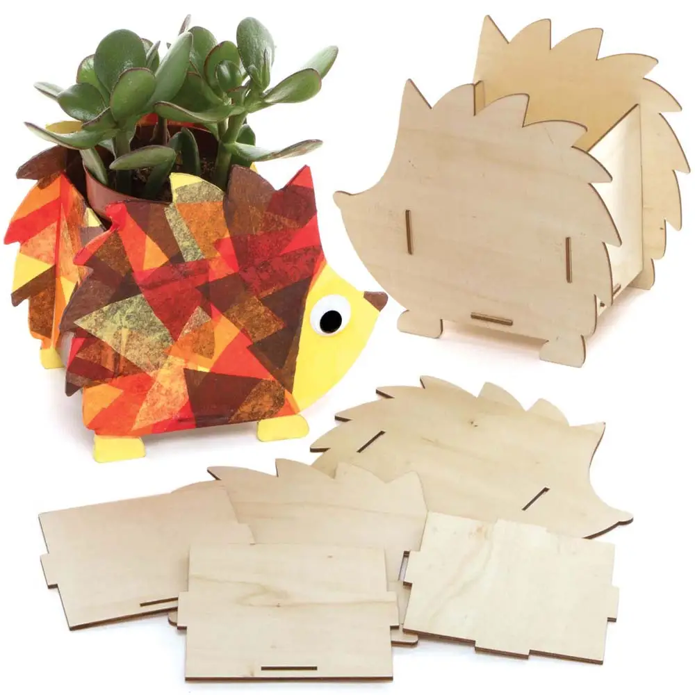 Hedgehog Wooden Flowerpot Kits (Pack of 3) Nature Craft Kits