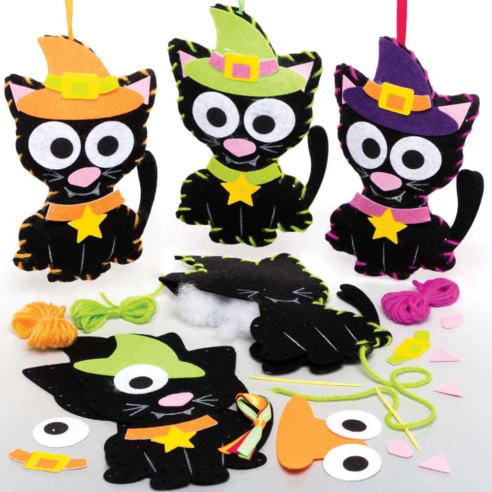 Witches Cat Sewing Kits (Pack of 3) Halloween Crafts