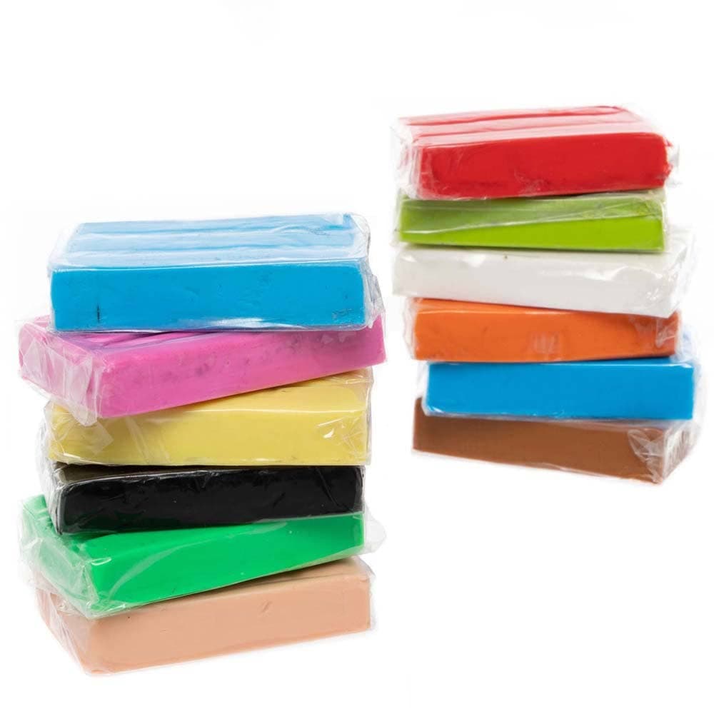 Polymer Clay (Pack of 12) 20g Per Colour, 12 Colours, Mould, Shape Then Bake