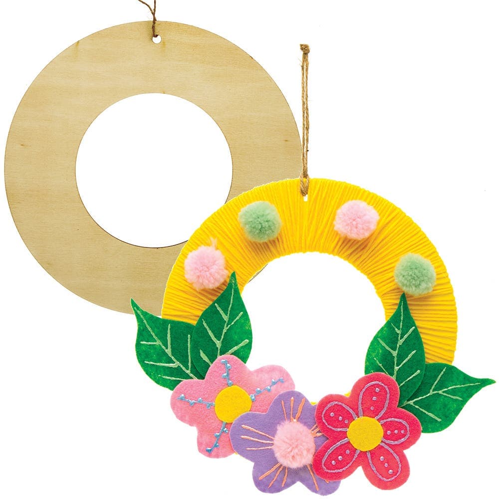 Hanging Wooden Wreaths Blanks - Decorate Your Own (Pack of 6) String Included