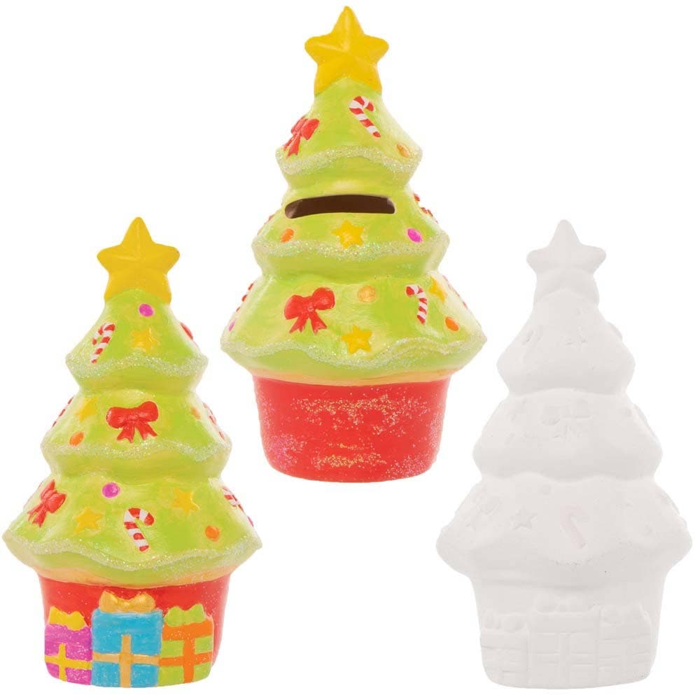 Christmas Tree Ceramic Coin Banks (Box of 2) Christmas Crafts
