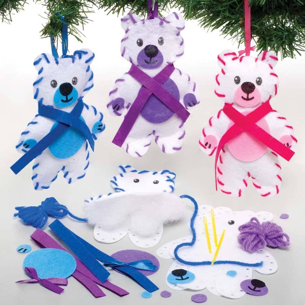 Snow Bear Decoration Sewing Kits (Pack of 3) Sewing & Weaving Craft Kits