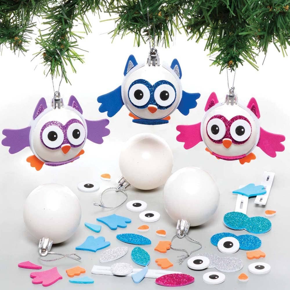 Snowy Owl Bauble Kits (Pack of 6) Christmas Crafts