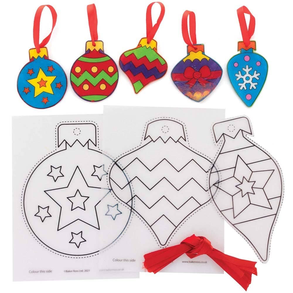 Christmas Bauble Super Shrink Decorations (Pack of 10) Christmas Crafts