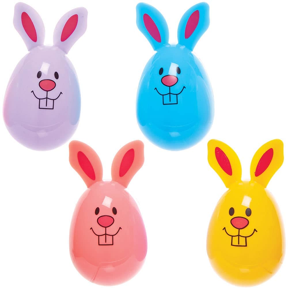 Easter Bunny Eggs (Pack of 12) 4 assorted egg colours - Purple, Pink, Yellow & Blue