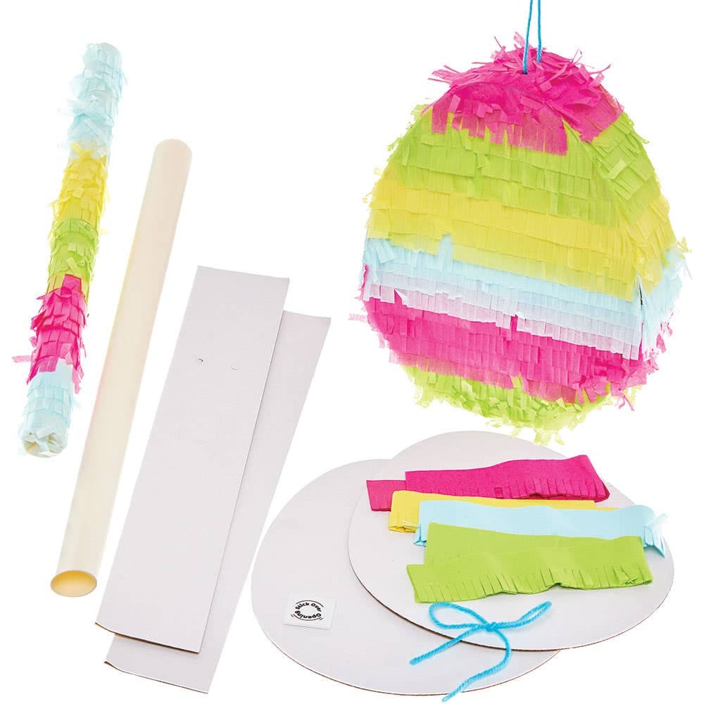 Easter Egg Pinata Kit (Each) 4 assorted colour strips - Pink, Blue, Green & Yellow