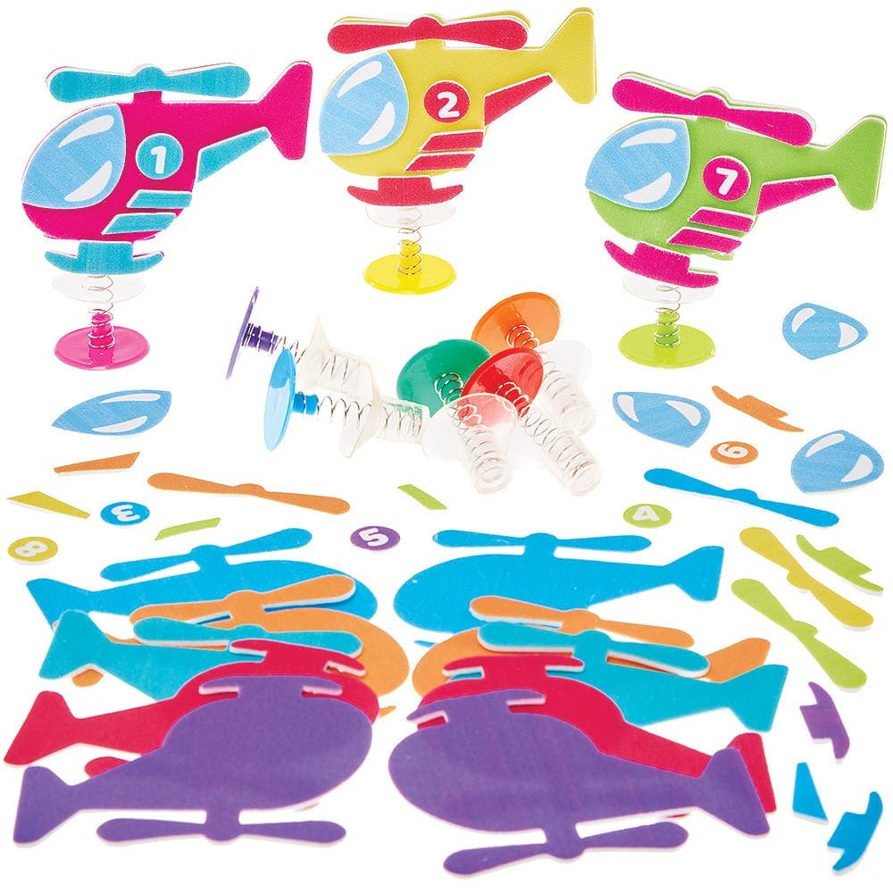 Helicopter Pop-up Kits (Pack of 8) Self Adhesive Foam Pieces, 8cm Height, No Glue Required